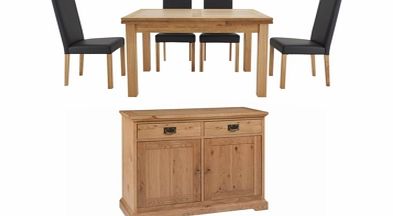 Furniture Village Compton Extending Oak Dining Table and 4