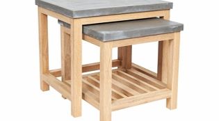 Furniture Village Concrete Nest of Two Tables with Shelving