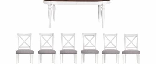 Furniture Village Emily Dining Table and 6 Crossback Chairs