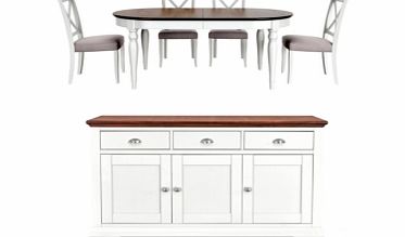 Furniture Village Emily Dining Table with 4 Crossback Chairs and