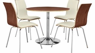 Furniture Village Luca Walnut Round Table And 4 Chairs