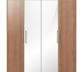 Furniture Village System 300 4 door wardrobe with 2 plain centre