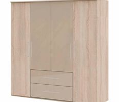 Furniture Village Timba 4 door combi wardrobe with 2 polished