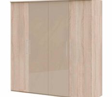 Furniture Village Timba 4 door wardrobe with 2 polished centre