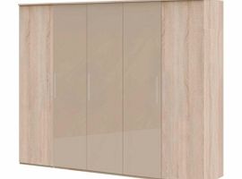 Furniture Village Timba 5 door wardrobe with 3 polished centre