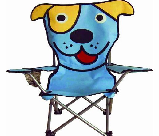 Kids Childrens Folding Animal Chair Outdoor Indoor Picnic Patio Chair & Cup Holder - Dog