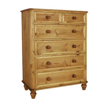 Abbey 2+4 Pine Chest of Drawers - WHILE STOCKS