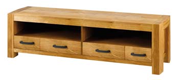 Furniture123 Acadie Solid Oak 4 Drawer 2 Niche TV Unit