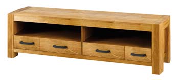 Acadie Solid Oak 4 Drawer 2 Niche TV Unit
