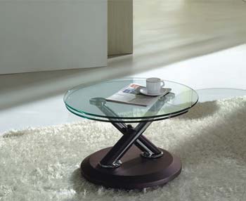 Furniture123 Acai Glass Extending Coffee Table in Brown
