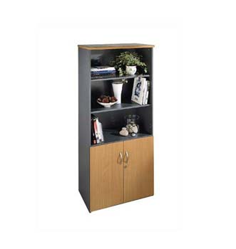 Furniture123 Access Medium 3 Shelf 2 Door Bookcase