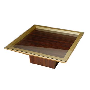 Agnes High Gloss Square Coffee Table with Glass