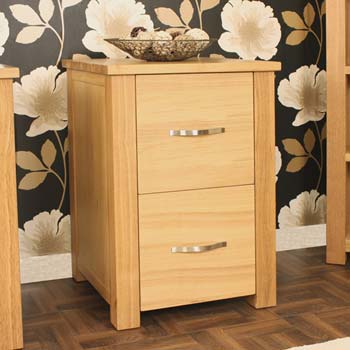 Furniture123 Aldan Solid Oak 2 Drawer Filing Cabinet