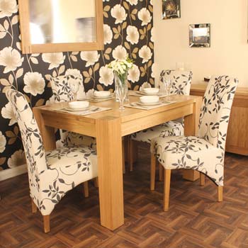 Furniture123 Aldan Solid Oak Rectangular Dining Set