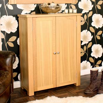 Furniture123 Aldan Solid Oak Shoe Cabinet