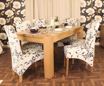 Furniture123 Aldan Solid Oak Wide Rectangular Dining Table