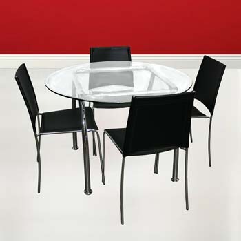 Furniture123 Altamura Round Glass Dining Set