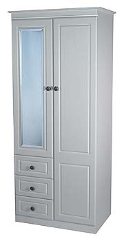 Furniture123 Amelie White 2 Door Combi Wardrobe