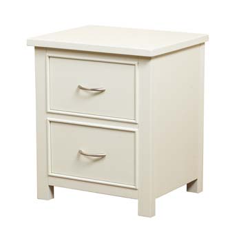 Furniture123 Amelle White Pine 2 Drawer Bedside Table