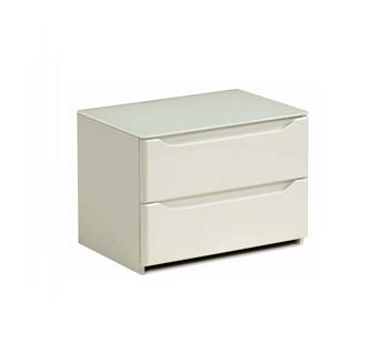 Amy White 2 Drawer Bedside Chest