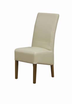 Furniture123 Anna Leather Dining Chairs in Cream (pair)