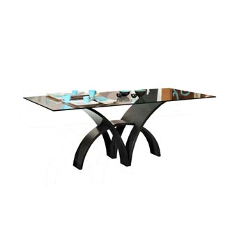  Annabelle Rectangular Dining Table with Glass Top