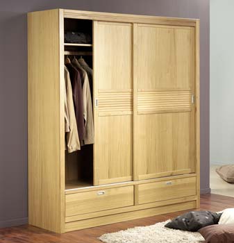 Furniture123 Aragon Large 2 Door Wardrobe in Natural Oak