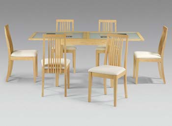 Aska Extending Dining Set with Glass Table Top -