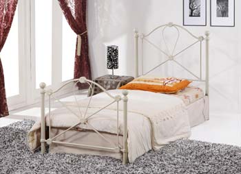 Furniture123 Bailey Single Cream Metal Bedstead - FREE NEXT