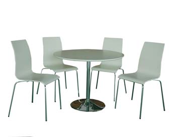 Furniture123 Bailey White Round Dining Set - FREE NEXT DAY