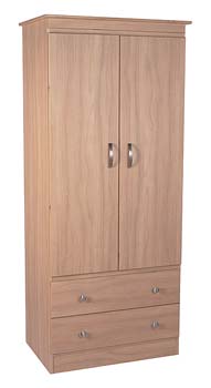 Furniture123 Bala Walnut 2 Door 2 Drawer Wardrobe