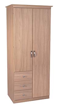 Furniture123 Bala Walnut 2 Door Combi Wardrobe