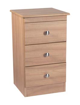Furniture123 Bala Walnut 3 Drawer Bedside Table