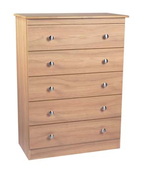 Furniture123 Bala Walnut 5 Drawer Chest