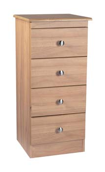Furniture123 Bala Walnut Narrow 4 Drawer Chest