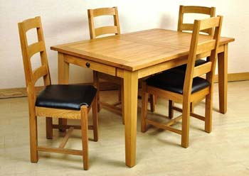 Furniture123 Balint Large Extending Dining Set with 4 Slatted