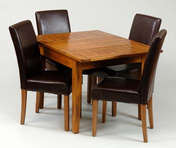 Balint Small Dining Set with 4 Chairs in Oak