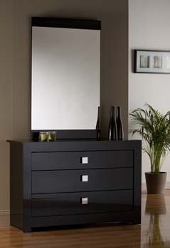 Furniture123 Bari High Gloss Black 3 Drawer Chest