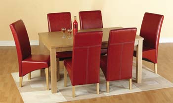 Furniture123 Belgravia Dining Set in Red