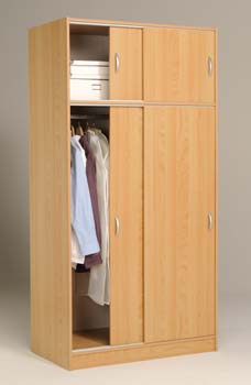 Furniture123 Blithe Sliding 2 Door Wardrobe in Japanese Pear