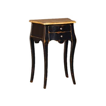 Bourges Black 2 Drawer Side Table