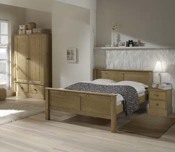 Furniture123 Bourne Pine 3 Piece Bedroom Set with Wardrobe