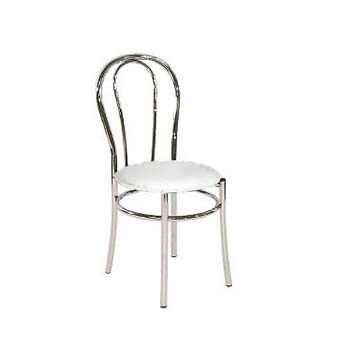 Furniture123 Brindisi Chair with Padded Seat in White
