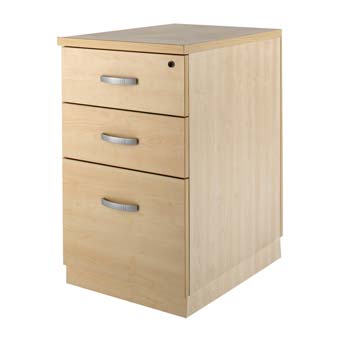 Bromley 3 Drawer Desk Height Cabinet in Maple -
