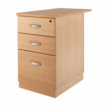 Furniture123 Bromley 3 Drawer Desk Size Cabinet in Beech -
