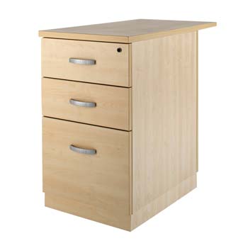 Furniture123 Bromley 3 Drawer Desk Size Cabinet in Maple