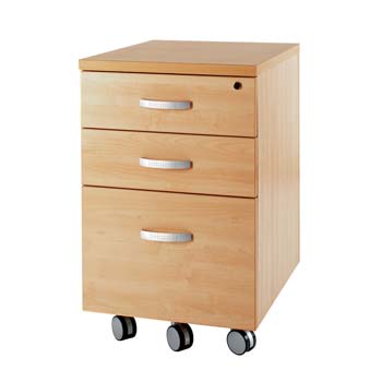 Bromley 3 Drawer Mobile Cabinet in Beech