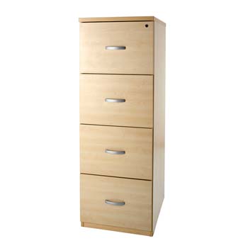 Furniture123 Bromley 4 Drawer Filing Cabinet in Maple - FREE