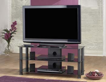 Byron Black Glass TV Unit BR002 BB - FREE NEXT