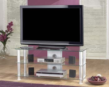 Furniture123 Byron Clear Glass TV Unit BR002 S - FREE NEXT